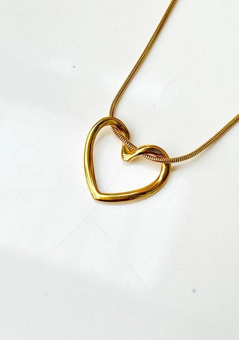 Gold Plated Heart Shape Stainless Steel Chain Pendent