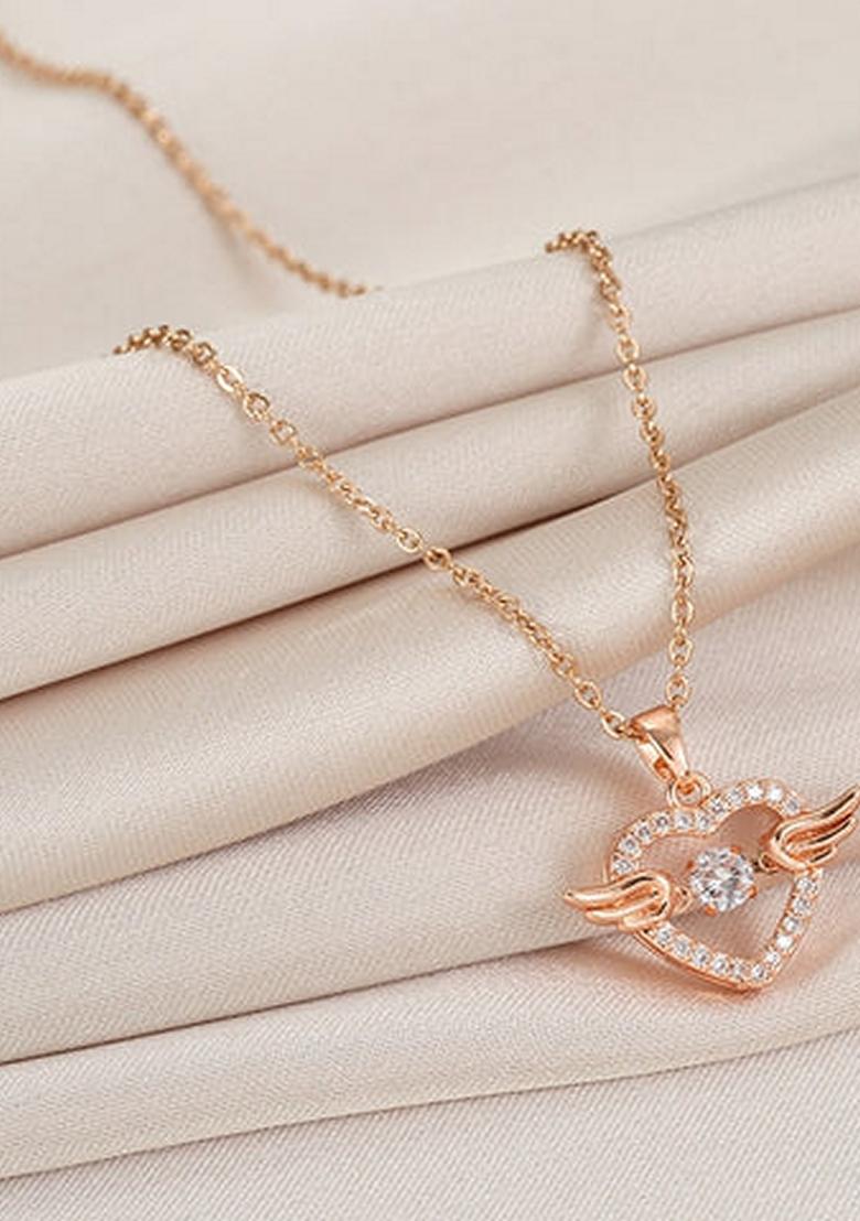 Flying Feather Heart Chain Pendant