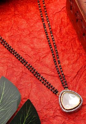 22Kt Gold Plated Triangle Polki Mangal Sutra