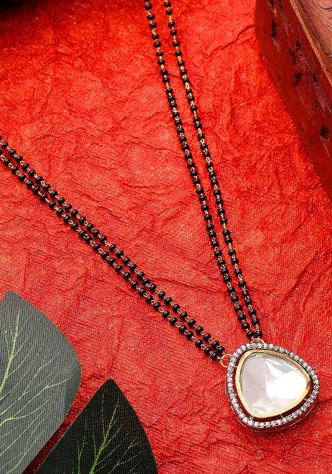 22Kt Gold Plated Triangle Polki Mangal Sutra