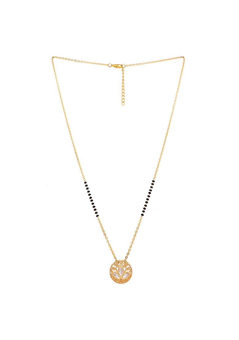 22Kt Gold Plated Floral Polki Mangalsutra