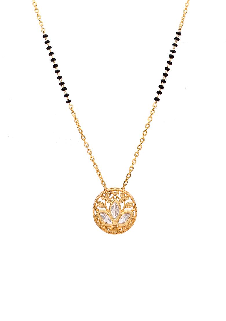 22Kt Gold Plated Floral Polki Mangalsutra