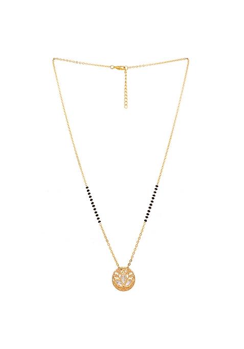 22Kt Gold Plated Floral Polki Mangalsutra