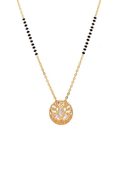 22Kt Gold Plated Floral Polki Mangalsutra