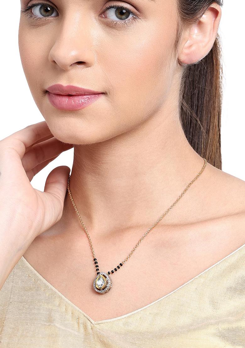 22Kt Gold Plated Drop Polki Mangalsutra