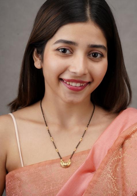  22Kt Gold Plated Crescent Moon Mangalsutra