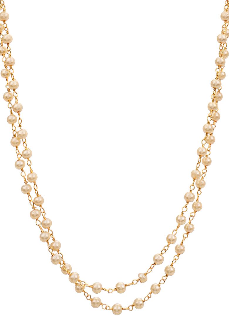 22Kt Gold Plated 2 String Pearl Chain