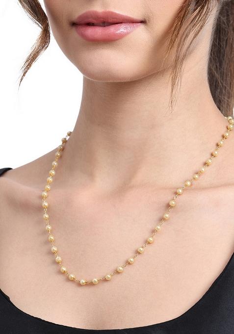 22Kt Gold Plated Pearl Chain