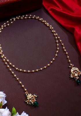 22Kt Gold Plated Kundan Tie Around Necklace
