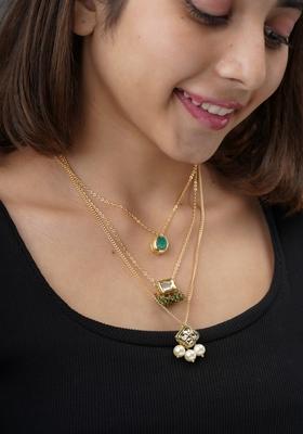 22Kt Gold Plated Timeless Kundan Stackable Necklace