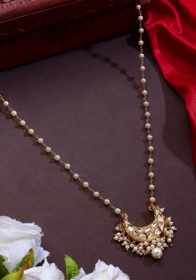 22Kt Gold Plated Crescents Moon Necklace