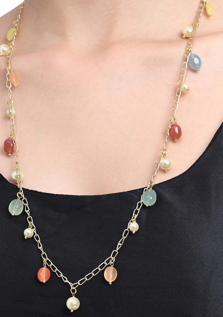 22Kt Gold Plated Prismatic Contemporary Chain Necklace