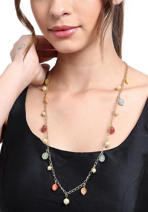 22Kt Gold Plated Prismatic Contemporary Chain Necklace