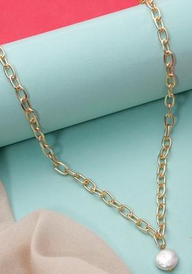 22Kt Gold Plated Coin Pearl Necklace