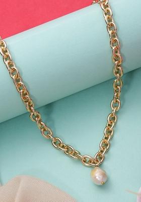 22Kt Gold Plated Baroque Pearl Necklace