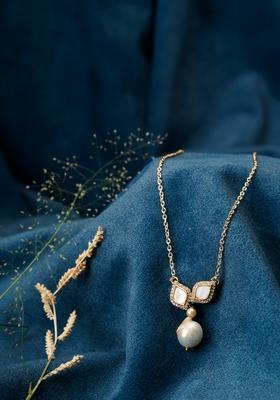 22Kt Gold Plated Soft Petal Pearl Necklace