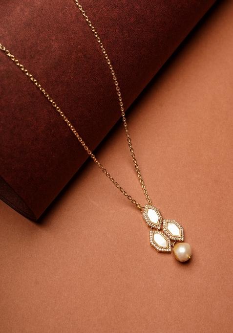 22Kt Gold Plated Pearl Mosaic Necklace