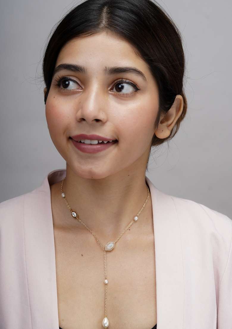 22Kt Gold Plated Pearl Mirage Necklace - Indya