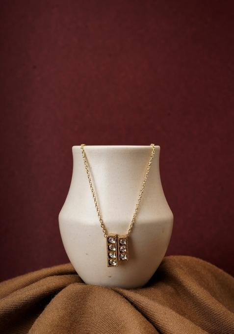 22Kt Gold Plated Sleek Streak Necklace