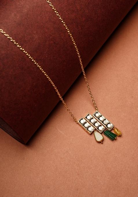 22Kt Gold Plated Triad Gleam Necklace
