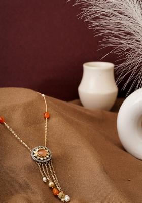 22Kt Gold Plated Sun Rise Asymmetry Necklace