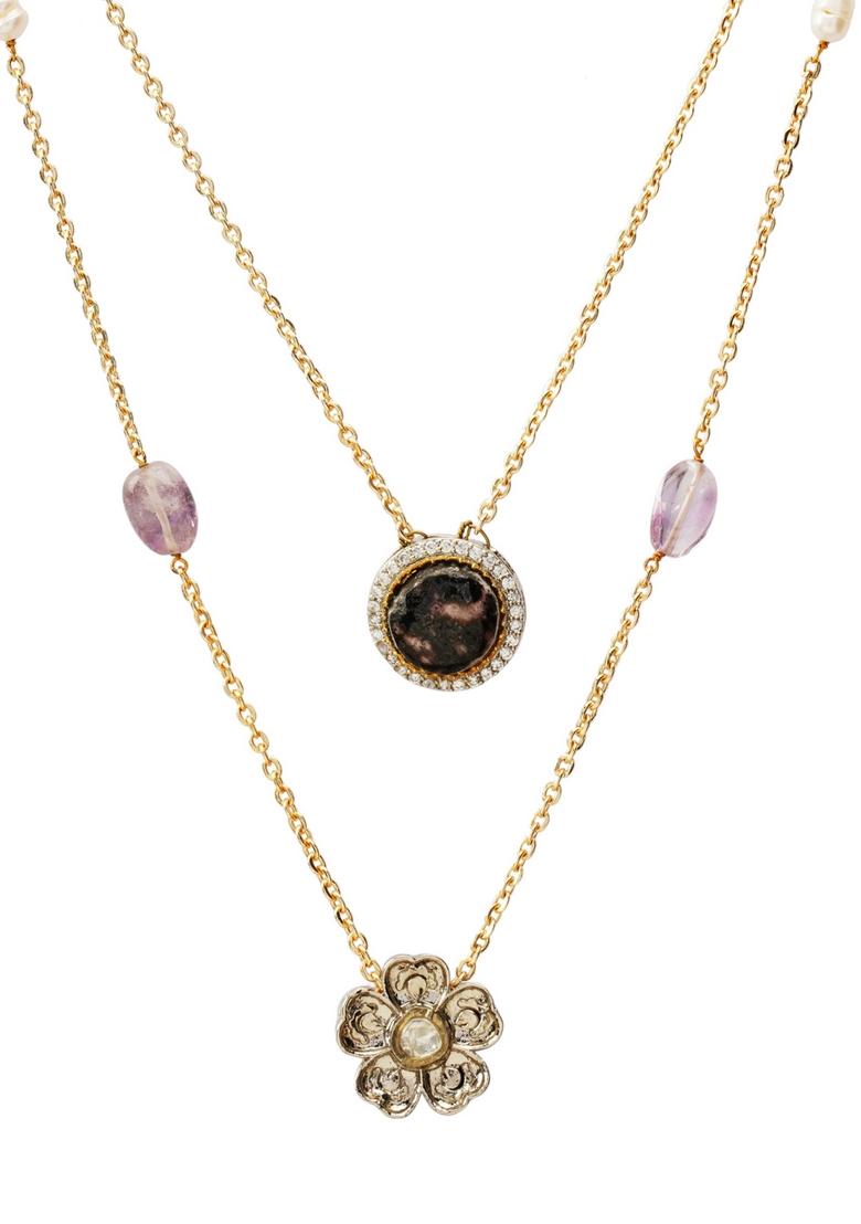 22Kt Gold Plated Starry Bloom Necklace - Indya