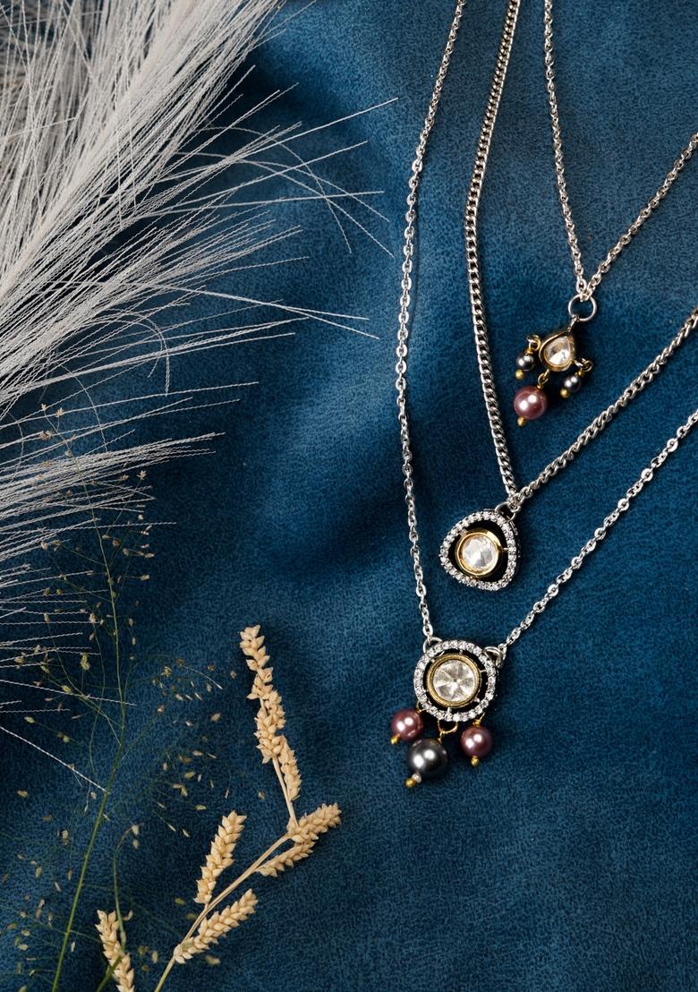 22Kt Gold Plated Midnight Elegance Necklace - Indya