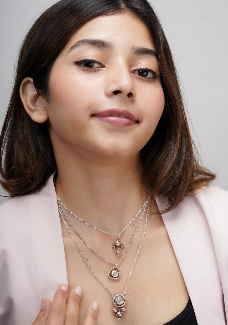 22Kt Gold Plated Midnight Elegance Necklace - Indya