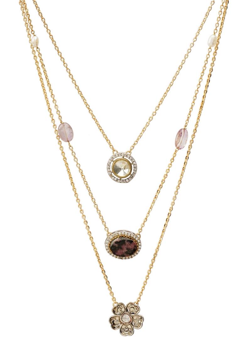 22Kt Gold Plated Celestial Petal Stack - Indya