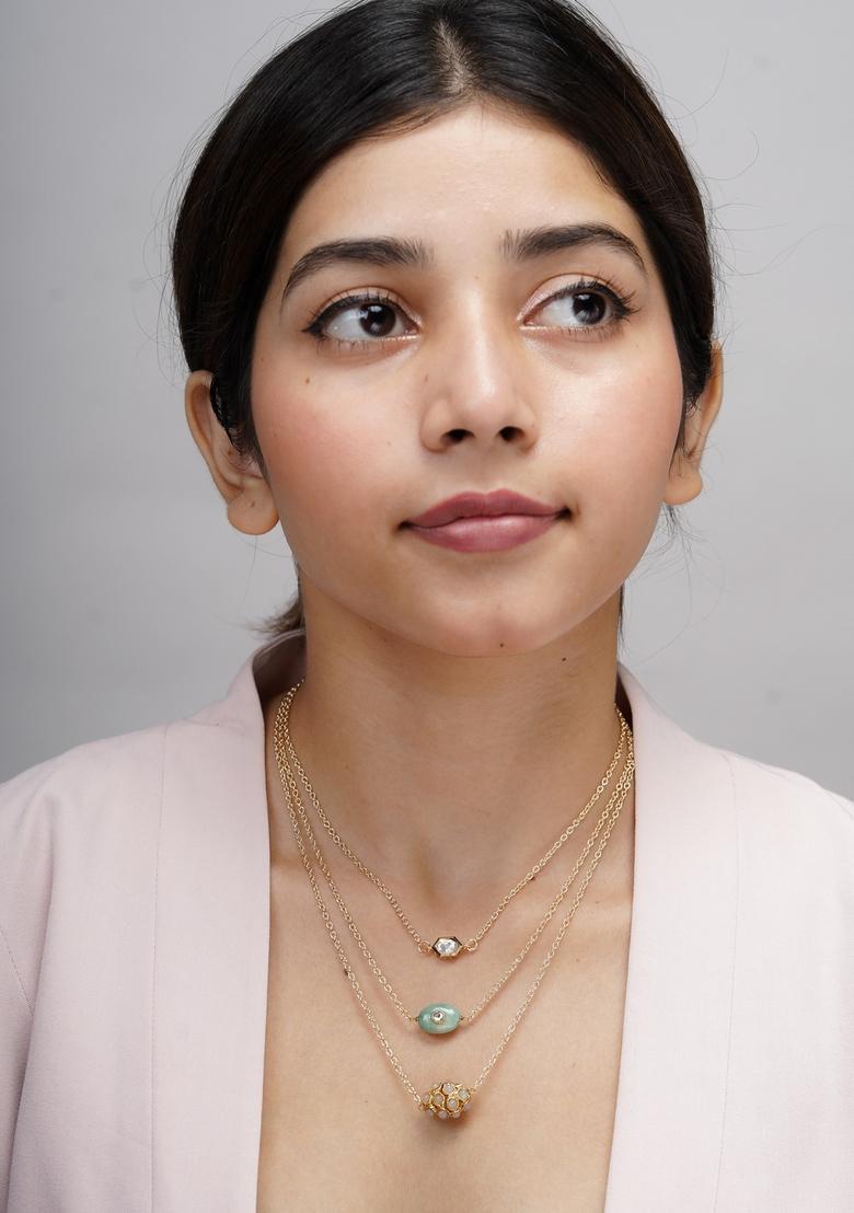 22Kt Gold Plated Whimsy Wraps Pastel Green - Indya