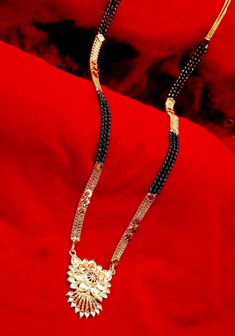 Gold Plated Gold Beads Metal Mangalsutra