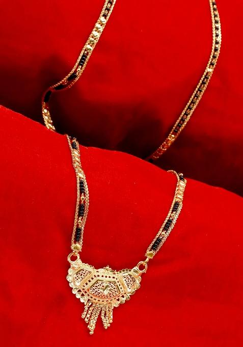 Gold Plated Gold Beads Metal Mangalsutra