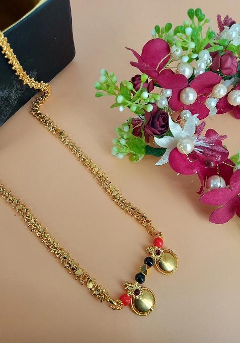 Gold Plated Gold Beads Alloy Mangalsutra