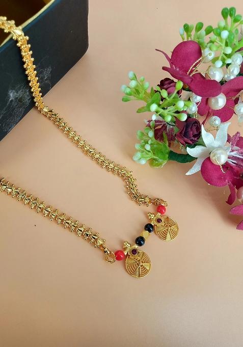 Gold Plated Gold Beads Alloy Mangalsutra