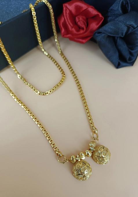 Gold Plated Gold Beads Alloy Mangalsutra