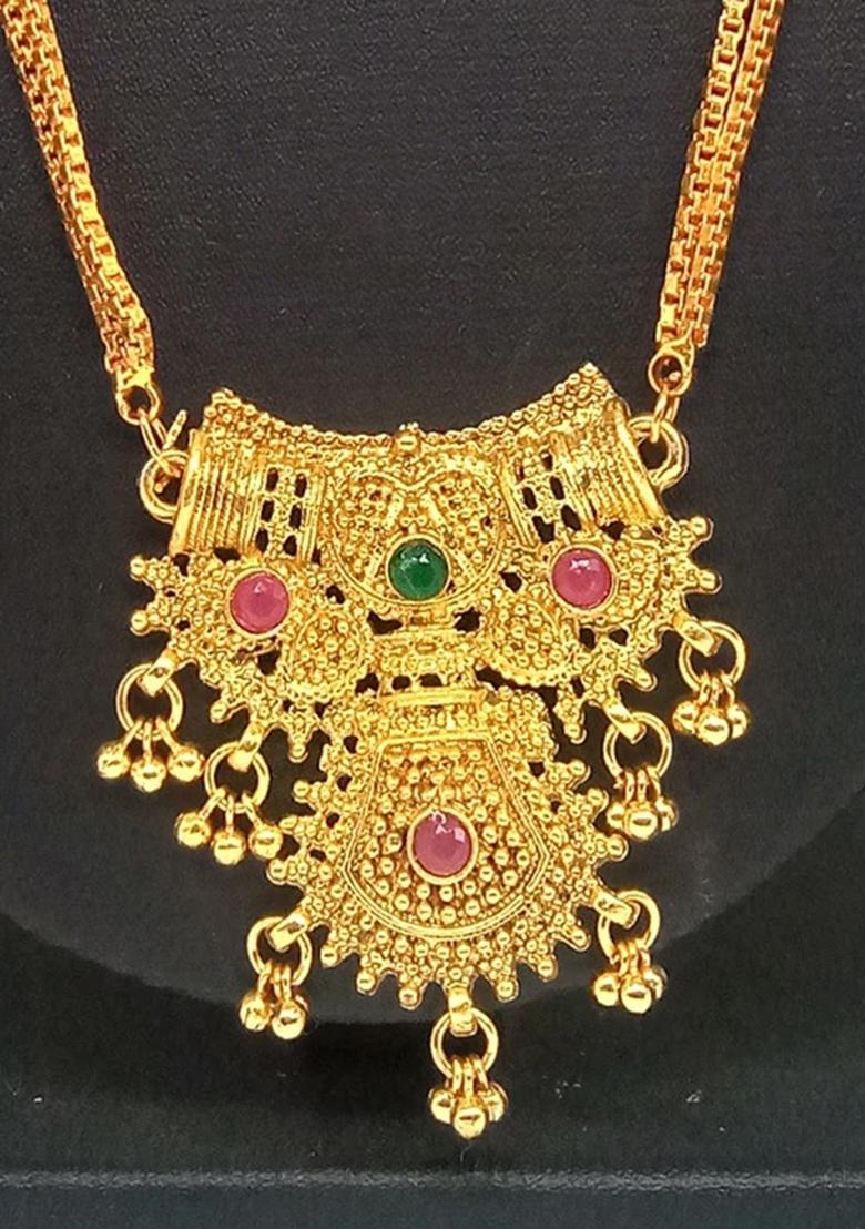 Gold Plated Gold Beads Brass Necklace Set