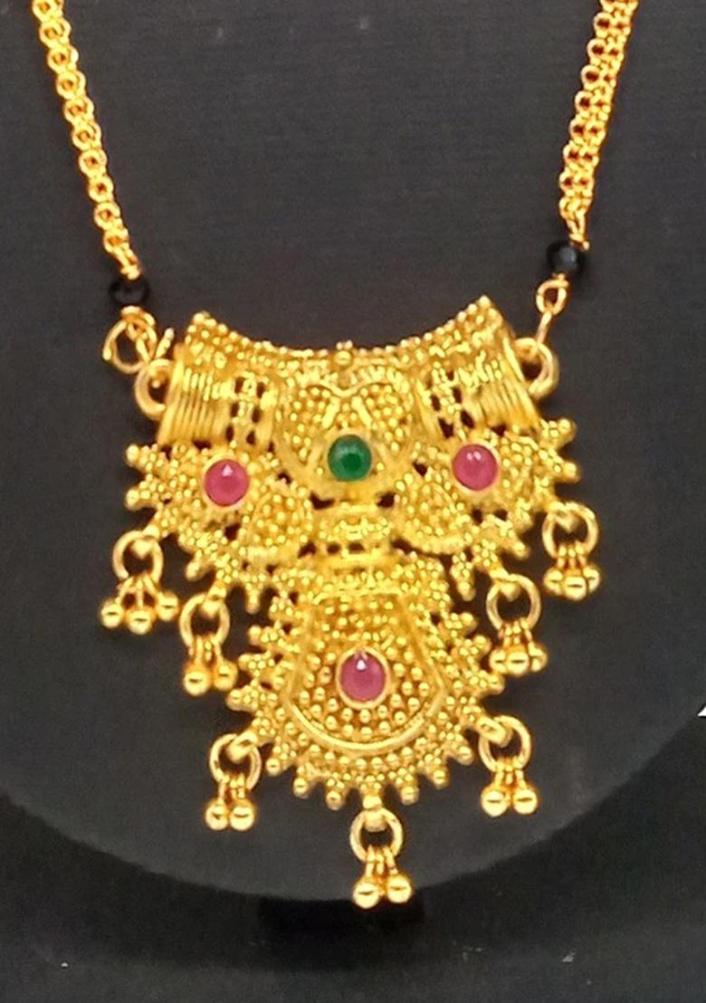 Gold Plated Gold Beads Brass Necklace Set