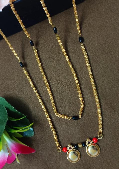 Gold Plated Gold Beads Aluminum Mangalsutra