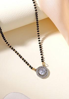 Silver Studded Rhodium Plated Mangalsutra
