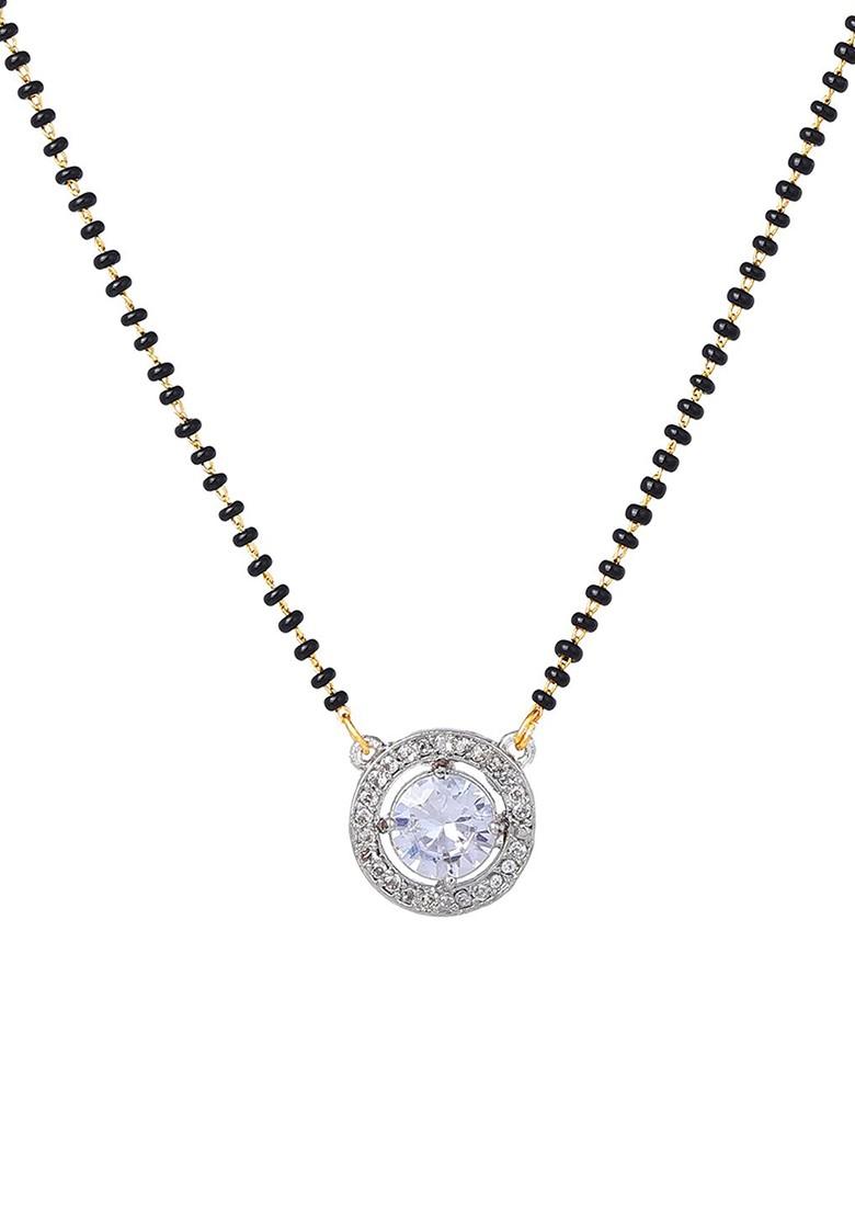Silver Studded Rhodium Plated Mangalsutra