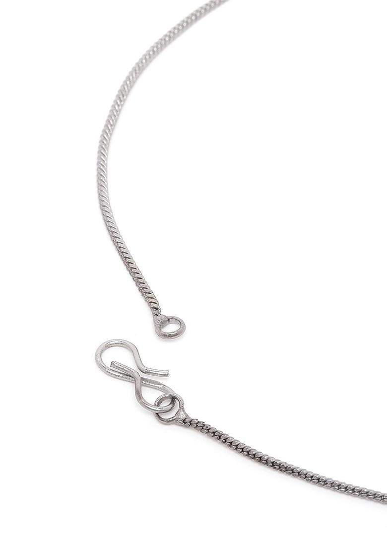 Blue Studded Rhodium Plated Pendant