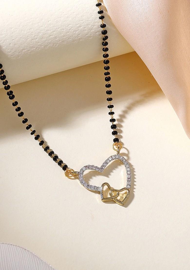 Silver Studded Rhodium Plated Mangalsutra