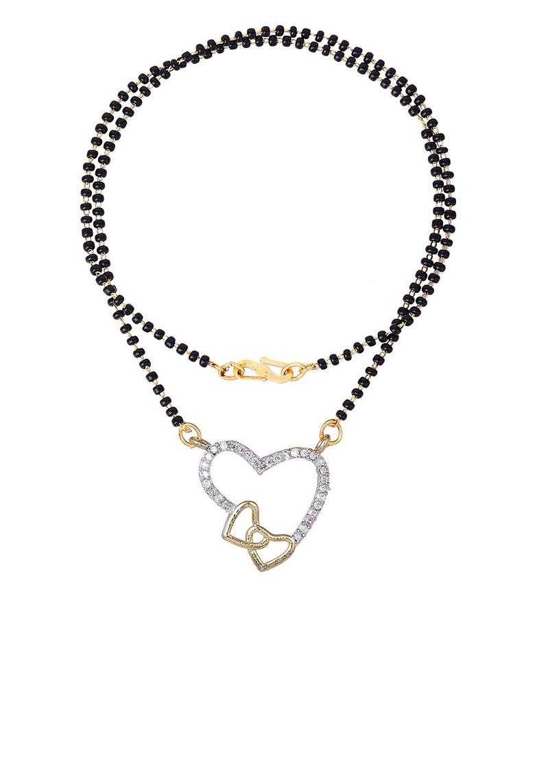 Silver Studded Rhodium Plated Mangalsutra