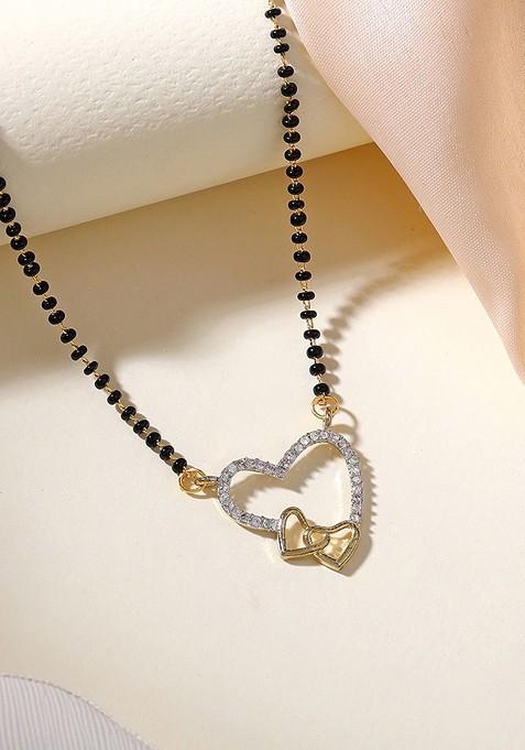 Silver Studded Rhodium Plated Mangalsutra