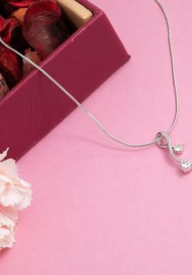 Silver Studded Rhodium Plated Pendant