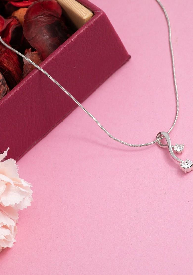 Silver Studded Rhodium Plated Pendant