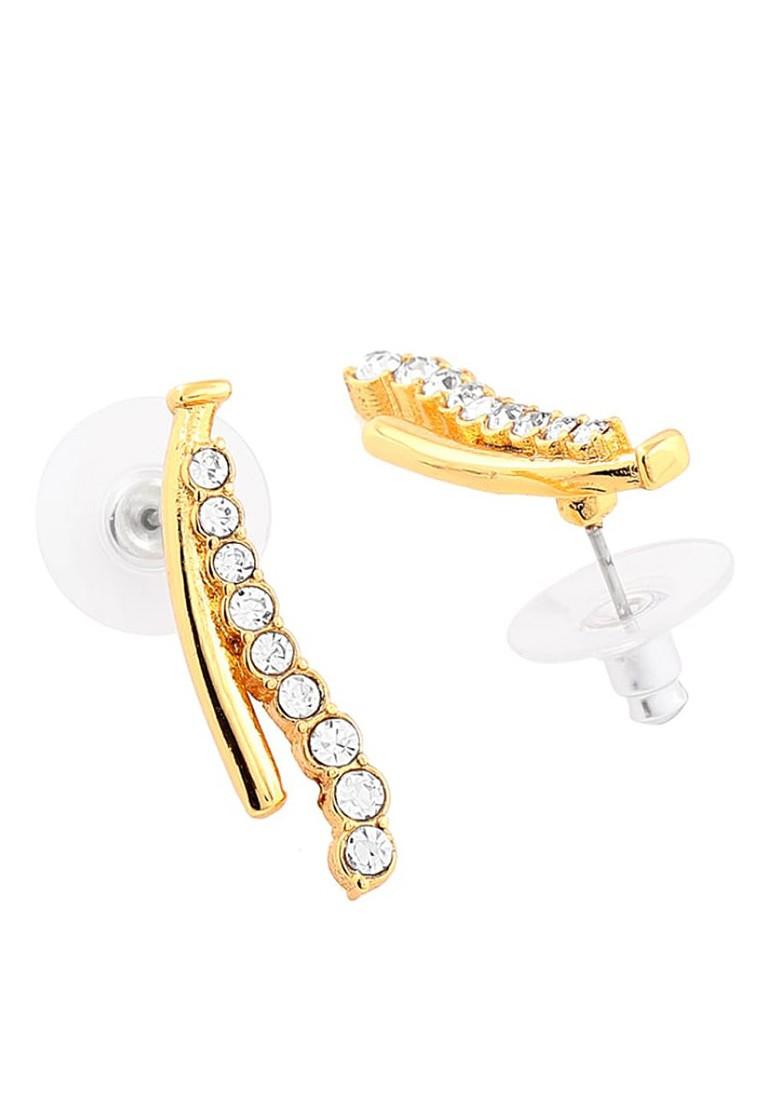 White Solid Gold Plated Mangalsutra With Earrings