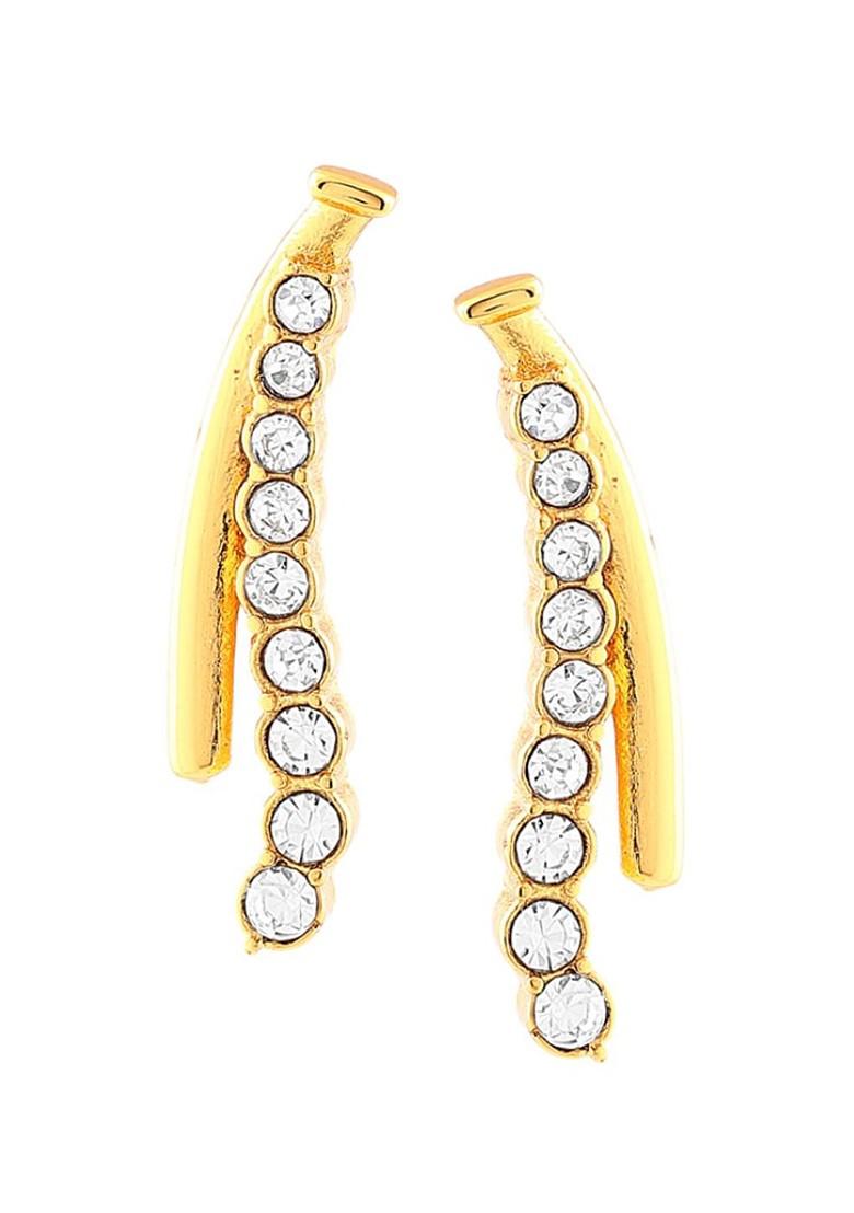 White Solid Gold Plated Mangalsutra With Earrings