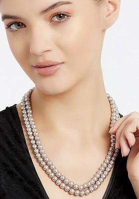 Grey Solid Rhodium Plated Chain And Pendant