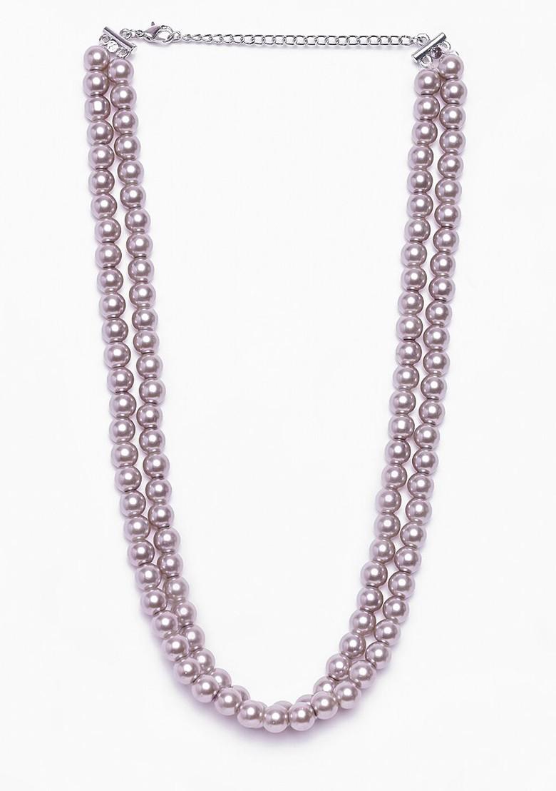 Grey Solid Rhodium Plated Chain And Pendant